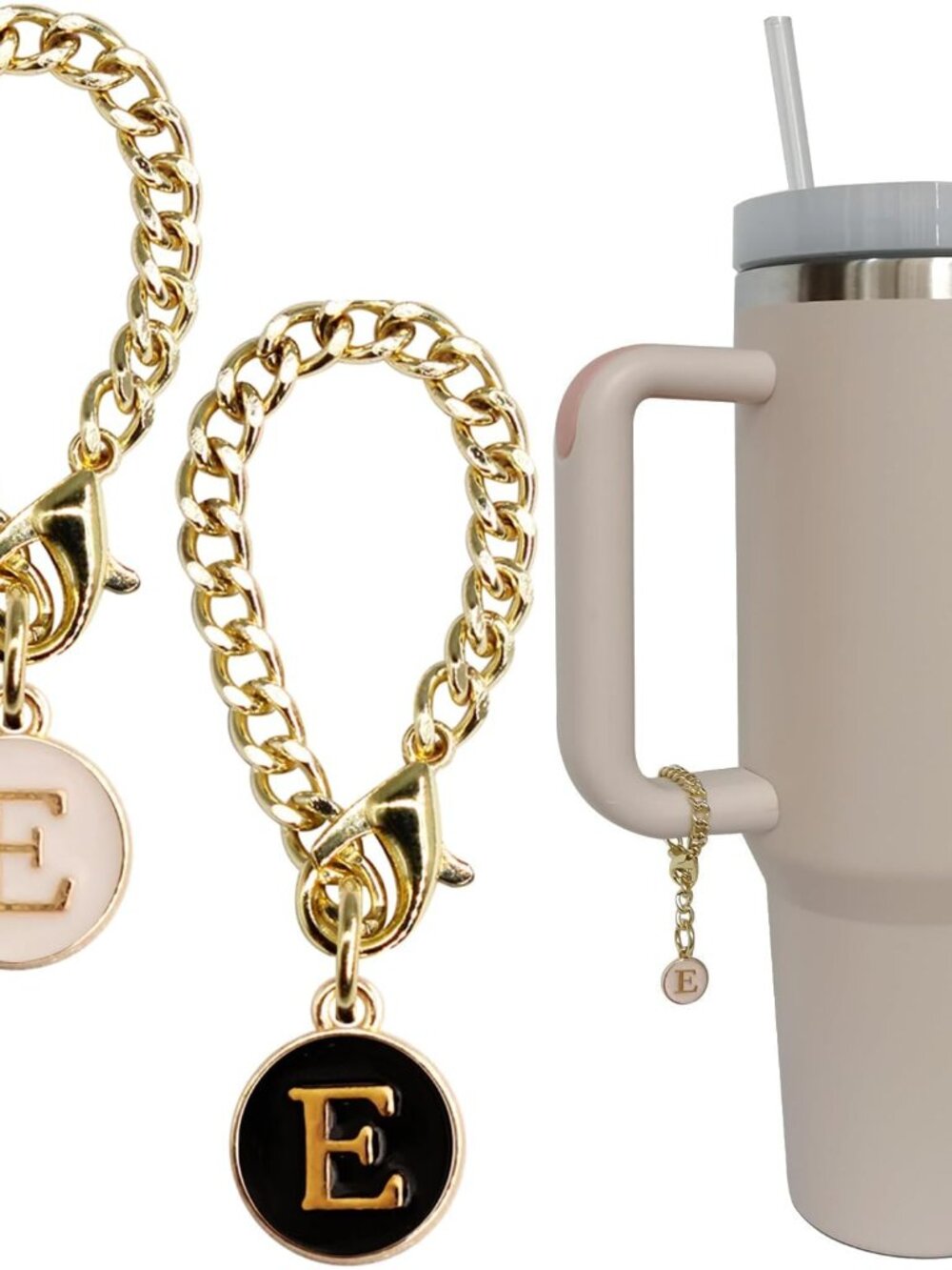 Letter Charm Accessories for Stanley Cup 2PCS Initial Name ID Personalized Handl